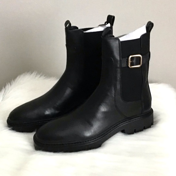 ZARA Leather Ankle Boots With Buckle New With Tag - Picture 9 of 14